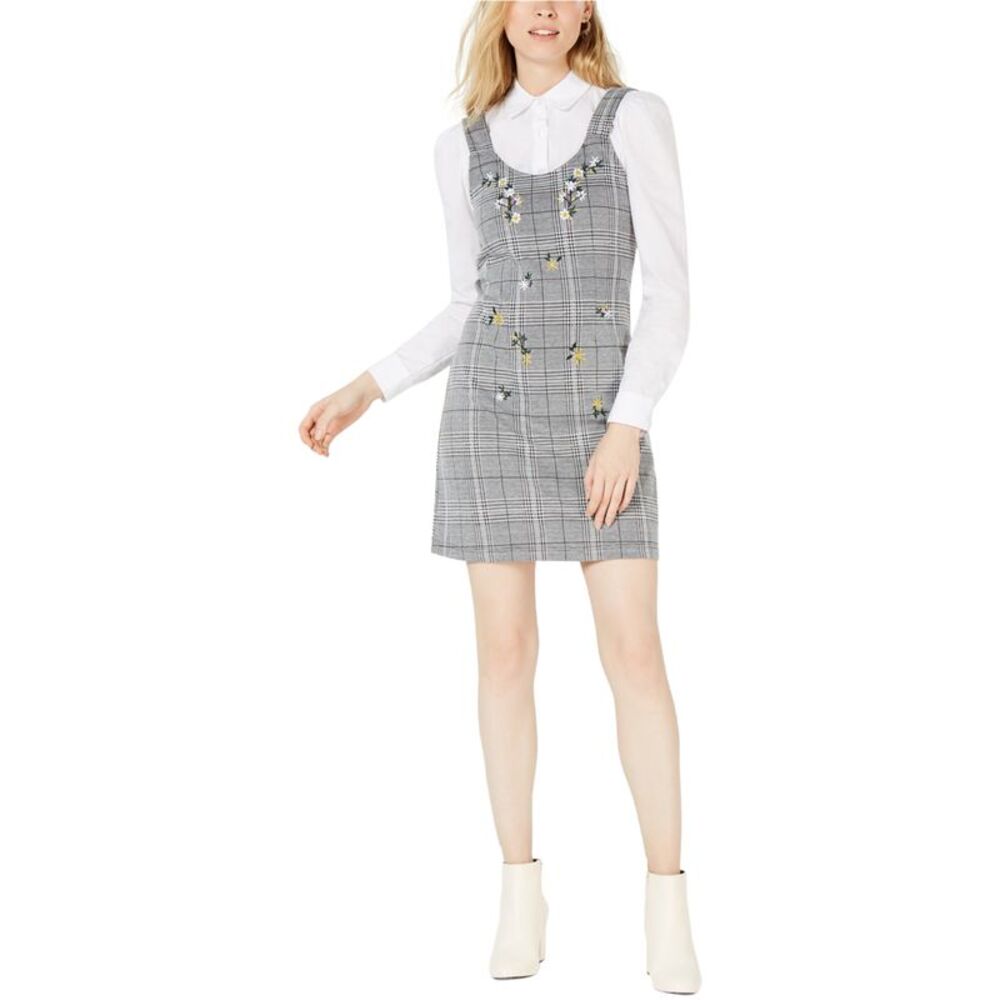 Project 28 Womens Embroidered Plaid Shift Dress, NWT